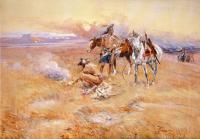 Charles Marion Russell - Blackfeet Burning Crow Buffalo Range